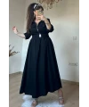 Yaka Cepli Spor Elbıse Siyah