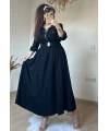 Yaka Cepli Spor Elbıse Siyah