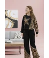 Kız Çocuk Yıldız Baskılı Leopar Desenli Takım