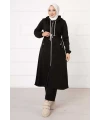 Kapşonlu Uzun İkili Takım Siyah