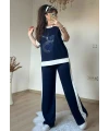 Ön Halka Taşlı Takım Lacıvert
