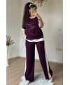 Ön Halka Taşlı Takım Bordo