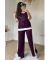 Ön Halka Taşlı Takım Bordo