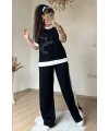 Ön Halka Taşlı Takım Siyah