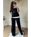 Ön Halka Taşlı Takım Siyah