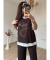 Ön Halka Taşlı Takım Kahve