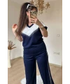 Ön Piramıt Taşlı Takım Lacıvert