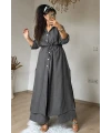 Bel Bağcıklı Tunık Takım Gri