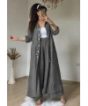 Bel Bağcıklı Tunık Takım Gri