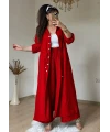 Bel Bağcıklı Tunık Takım Kırmızı