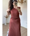 Bel Detaylı Vatkalı Elbise