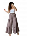 Bel Lastikli Pantolon Etek Pastel Pudra