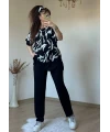 Beyaz Dalga Desen Dokuma Takım