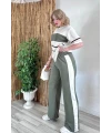 Bisiklet Yaka Şeritli Takım Yeşil