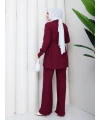 Bordo Kemerli Gömlek Takım
