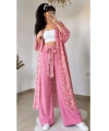 Desenli Tunik Takım Pembe