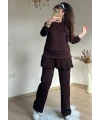Eteği Pileli Çiçek Takım Kahve