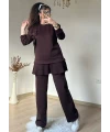 Eteği Pileli Çiçek Takım Kahve