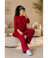 Eteği Pileli Çiçek Takım Kırmızı
