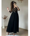 Kahve Cızgılı Halka Kemerlı Trıko Elbise