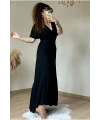Kısa Kol Romantik Elbise Siyah