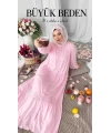 Lavinya Desen Güpür Elbise Pembe