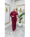 Müslin Pantolon Takım Bordo