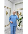 Müslin Pantolon Takım Mavi