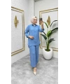Müslin Pantolon Takım Mavi