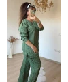 Omuz Gold Düğmeli Takım Yeşil