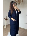 Örgü Desen Hırka Lacivert