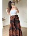 Otantik Desenli Etek Kahve