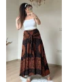 Otantik Desenli Etek Kahve