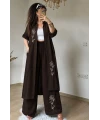 Papatya Desen Nakışlı Takım Kahve