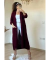Uzun Salaş Hırka Bordo