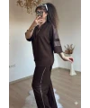 Zımba Detaylı Takım Kahve