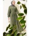 Zühre Model Haki Tesettür Elbise