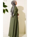 Zühre Model Haki Tesettür Elbise