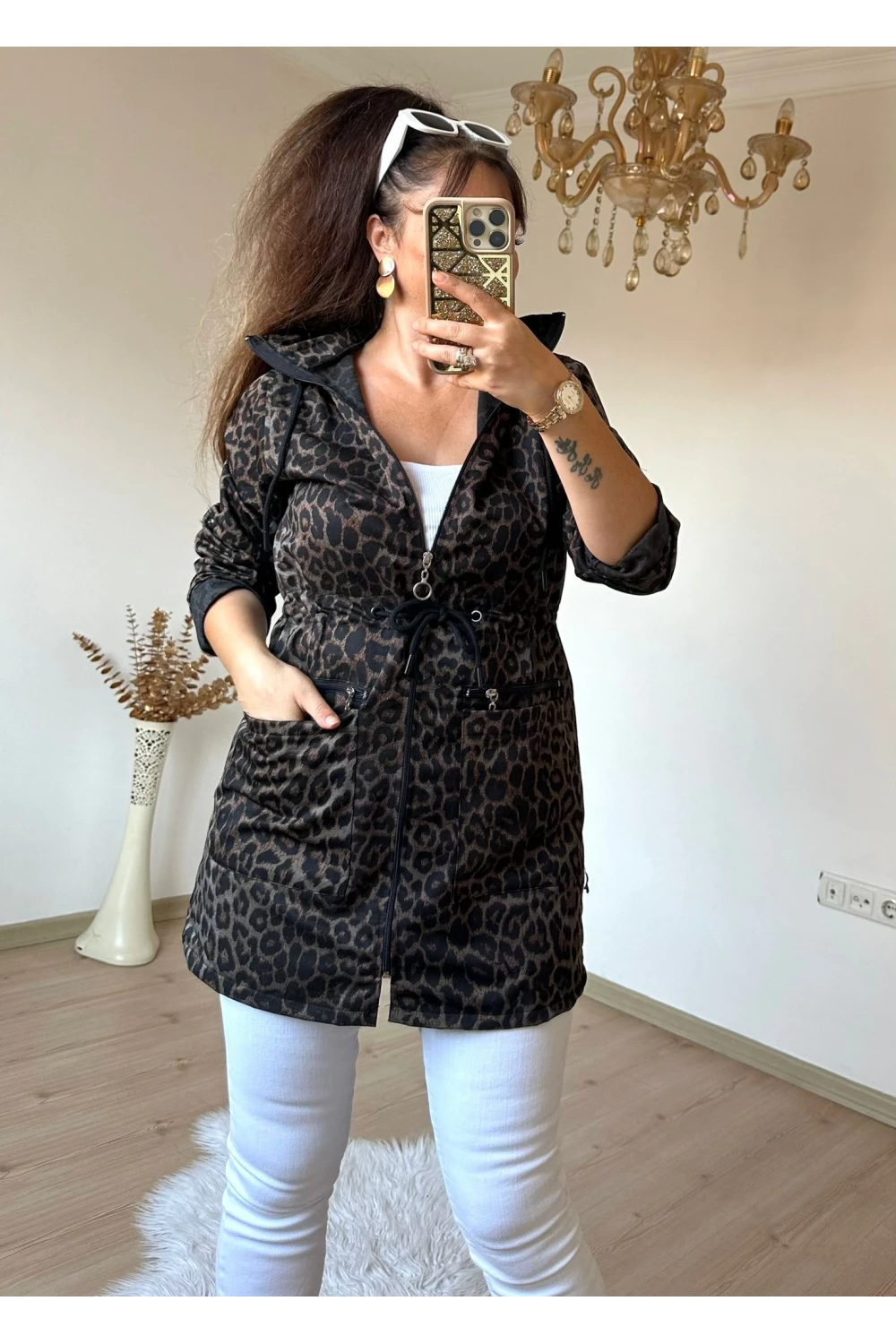 Leopar Mevsımlık Trençkot