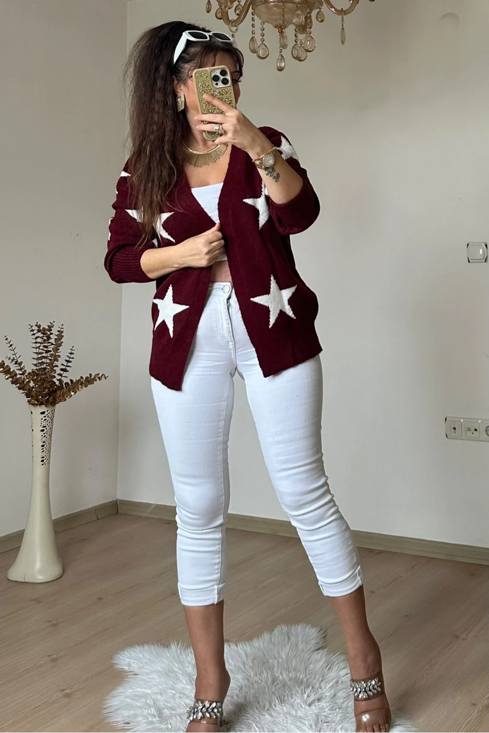 Yıldız Triko Hırka Bordo