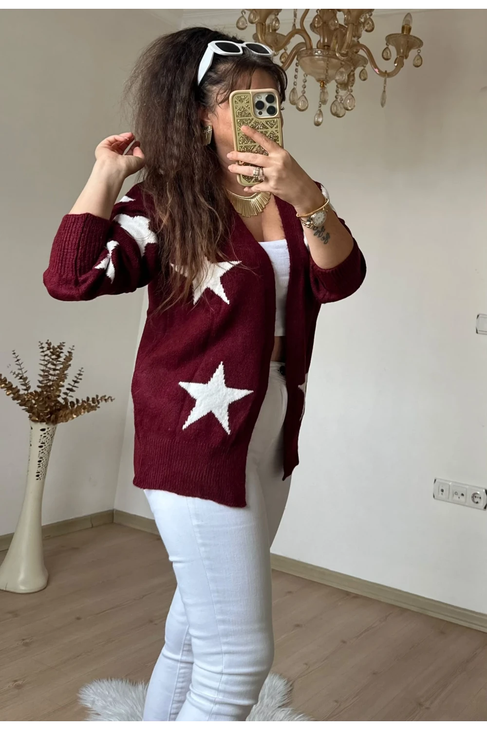 Yıldız Triko Hırka Bordo