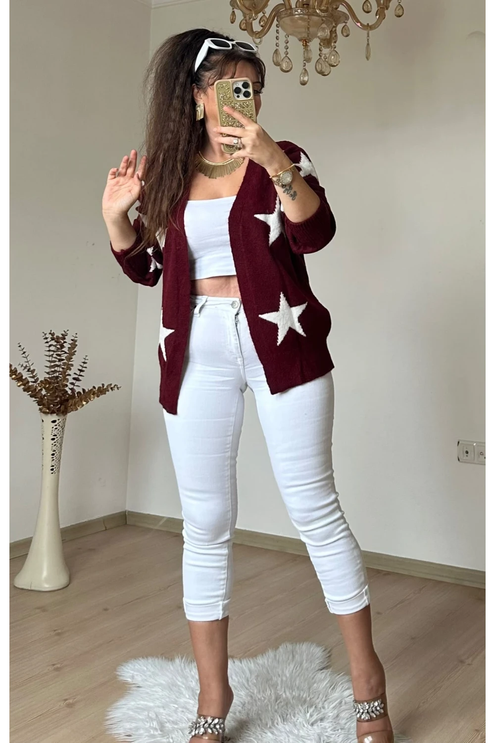 Yıldız Triko Hırka Bordo