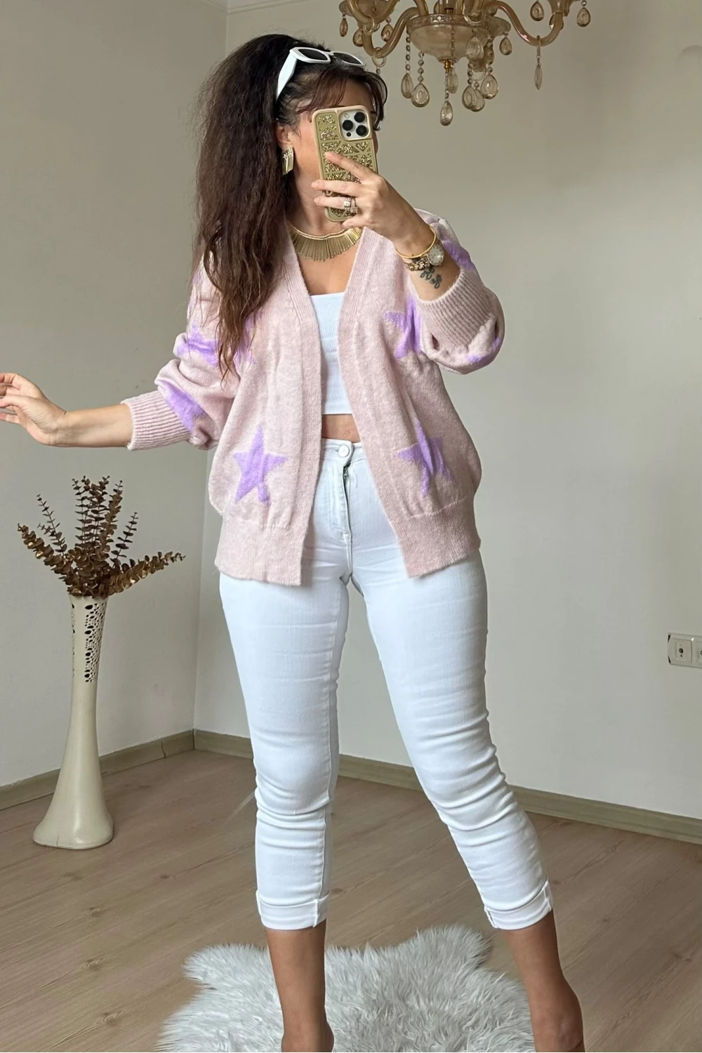 Yıldız Triko Hırka Pembe