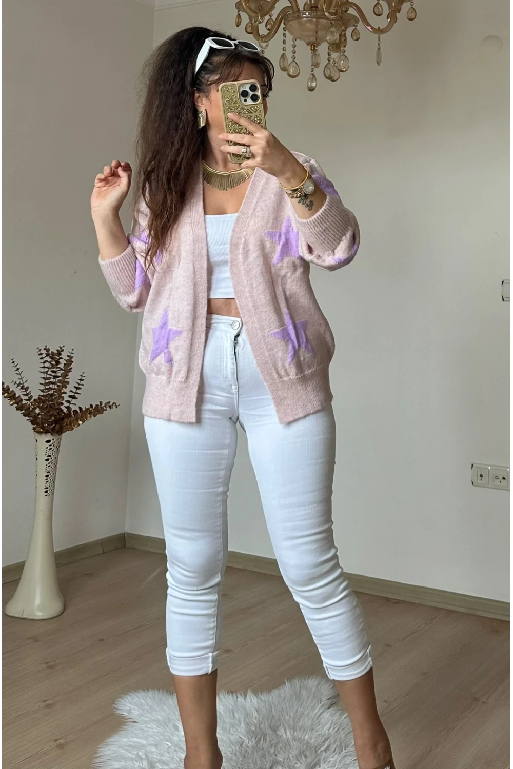 Yıldız Triko Hırka Pembe