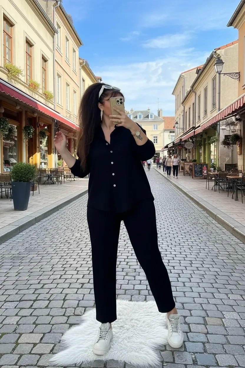 Gomleklı Spor Takım Siyah