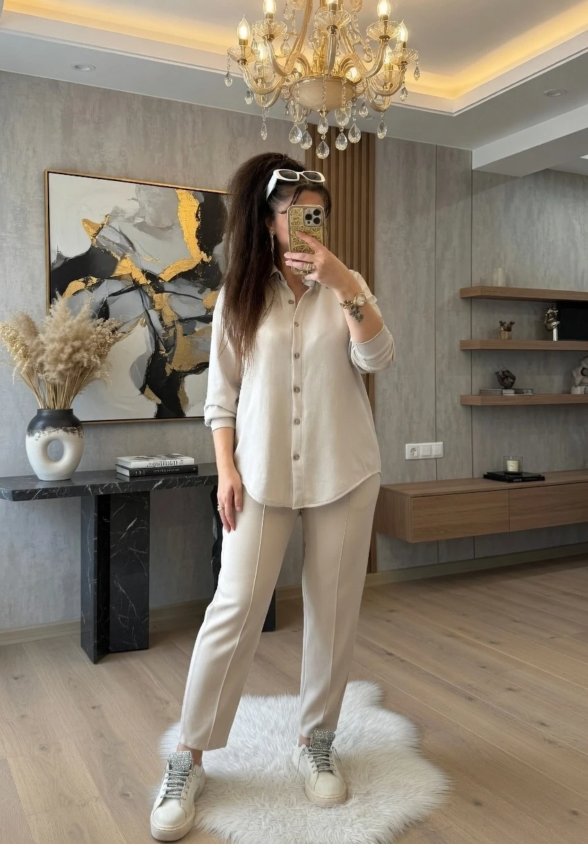 Gomleklı Spor Takım Bej