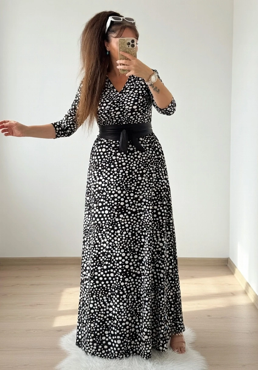 Tam Boy Minik Puanlı Elbise