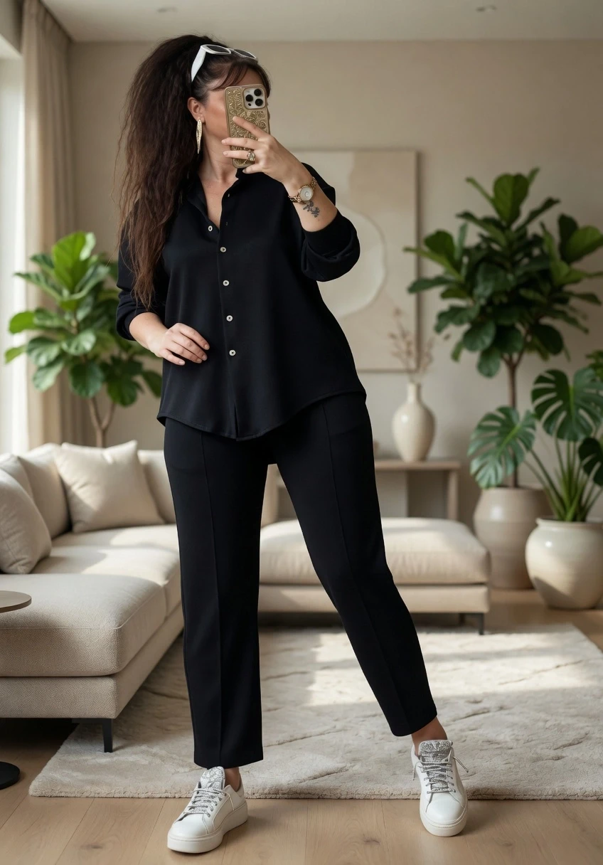 Gomleklı Spor Takım Siyah