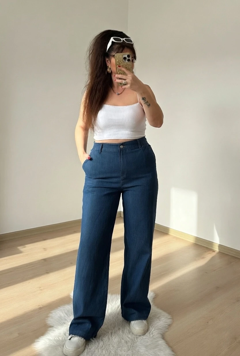 Bel Kemerli Kot Pantalon