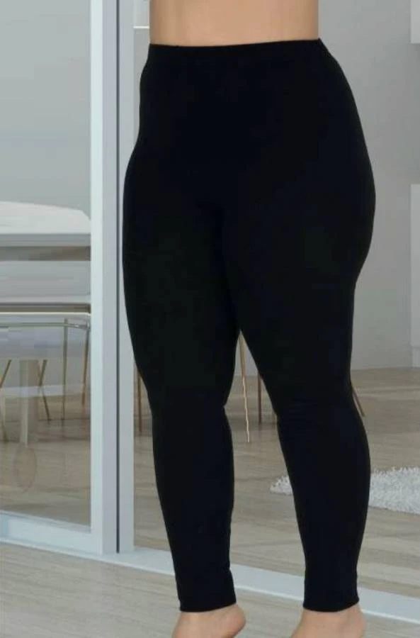 Büyük Beden Kadın Tayt Siyah Uzun